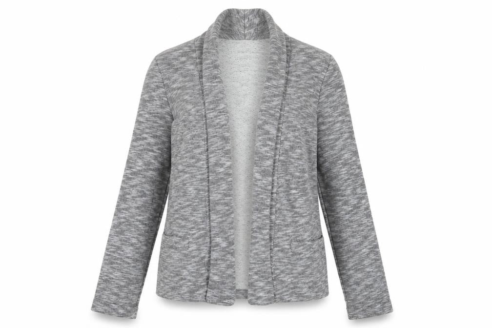 Oasis Women's Grey XS Knit Blazer Open Front Casual
