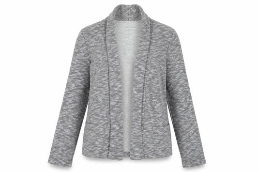Oasis Women's Grey XS Knit Blazer Open Front Casual