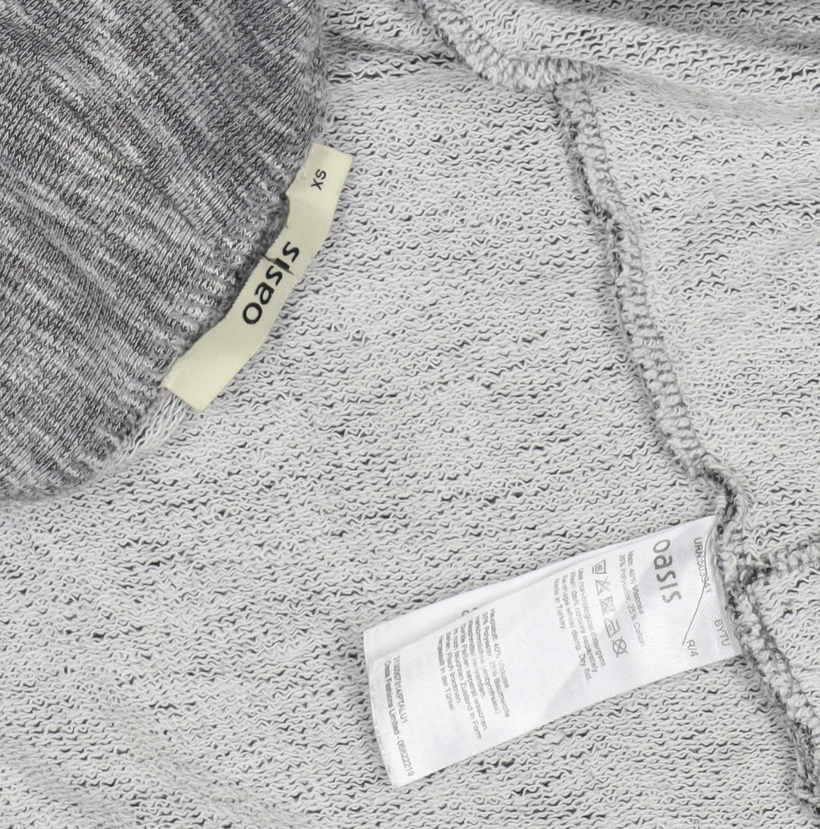 Oasis Women's Grey XS Knit Blazer Open Front Casual