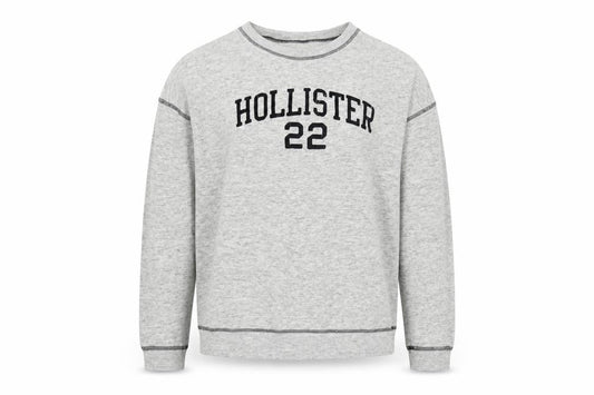 Hollister Men's Grey Pullover Logo Sweatshirt M