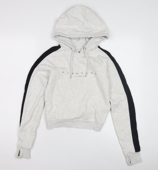 Pink Soda Women's Grey Hoodie UK 6 with Black Accents
