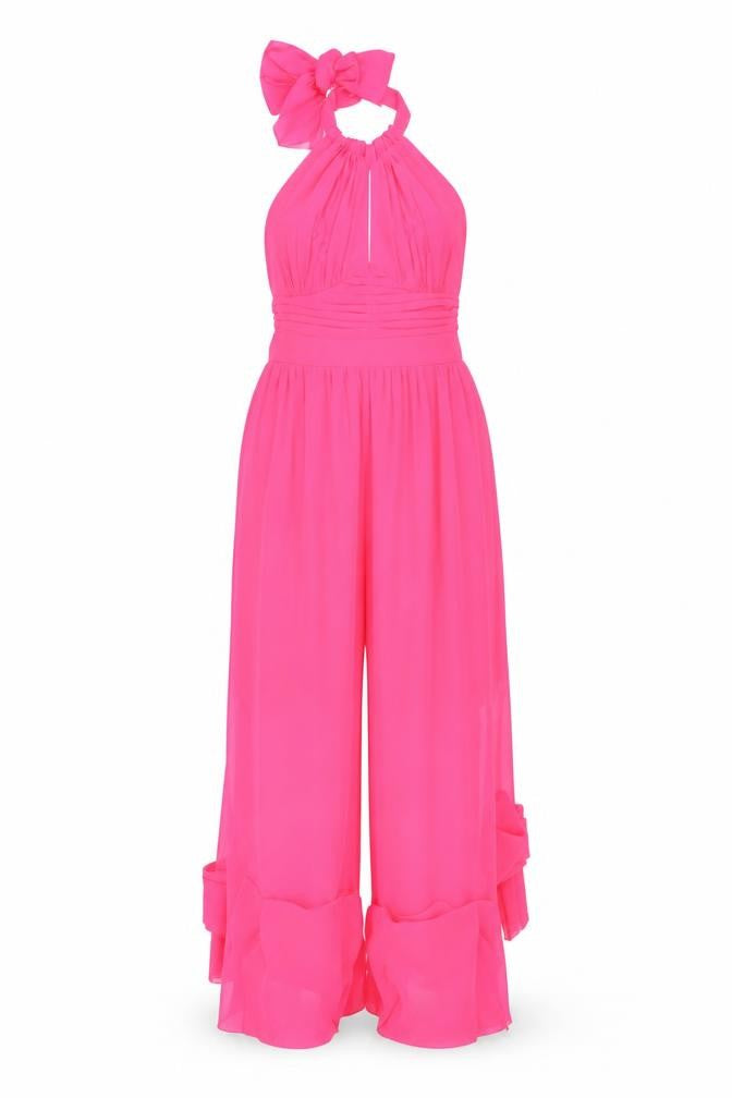 Lipsy Women's Pink Halter Midi Party Dress Size 10