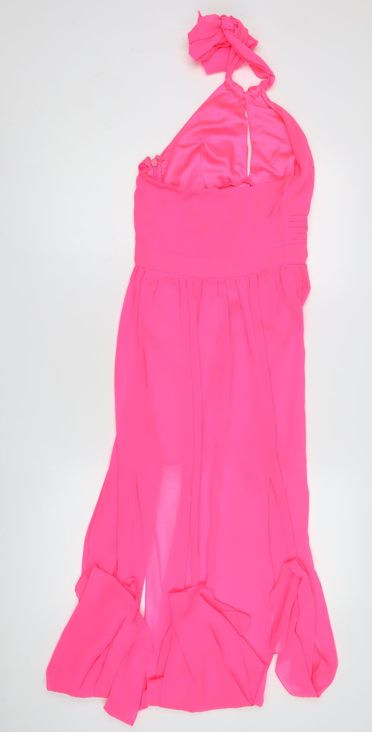 Lipsy Women's Pink Halter Midi Party Dress Size 10