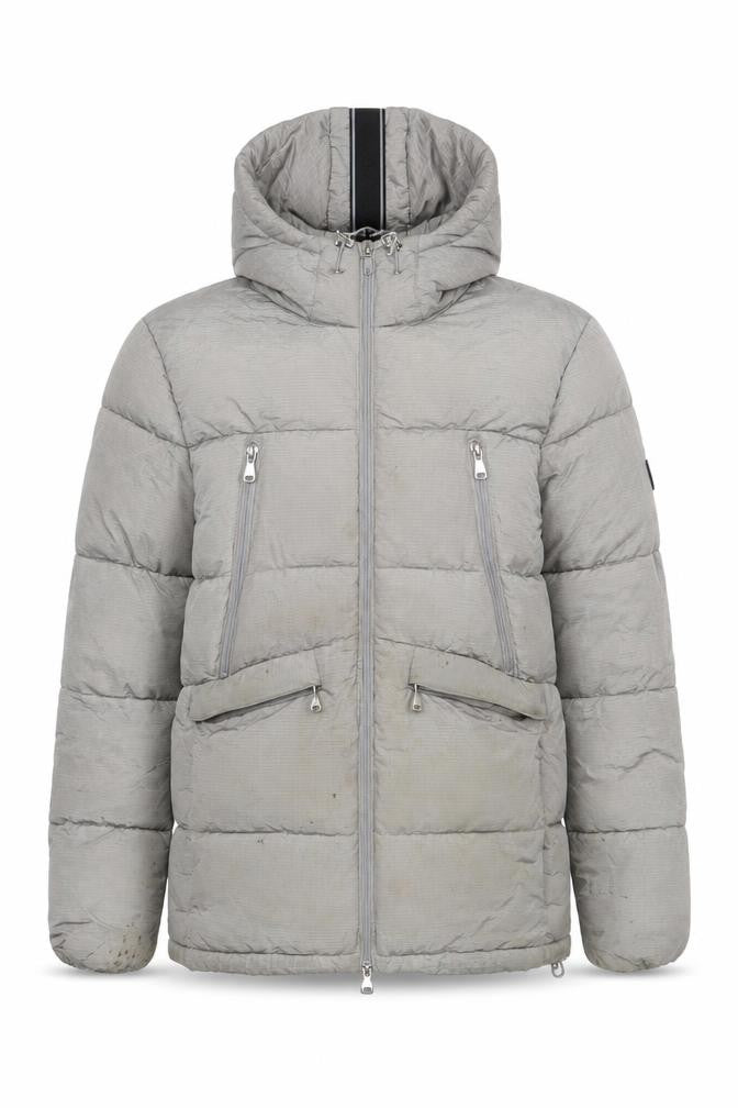 Alessandro Zavetti Grey Puffer Jacket S Unisex Winter