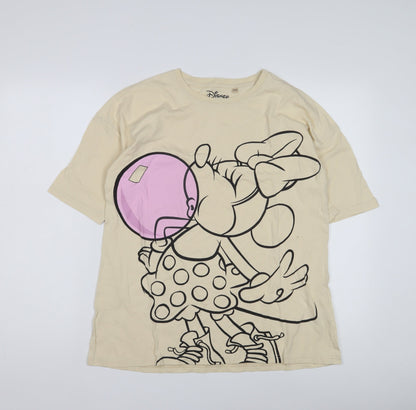 Front view of Disney Beige Minnie Mouse girls’ t-shirt m