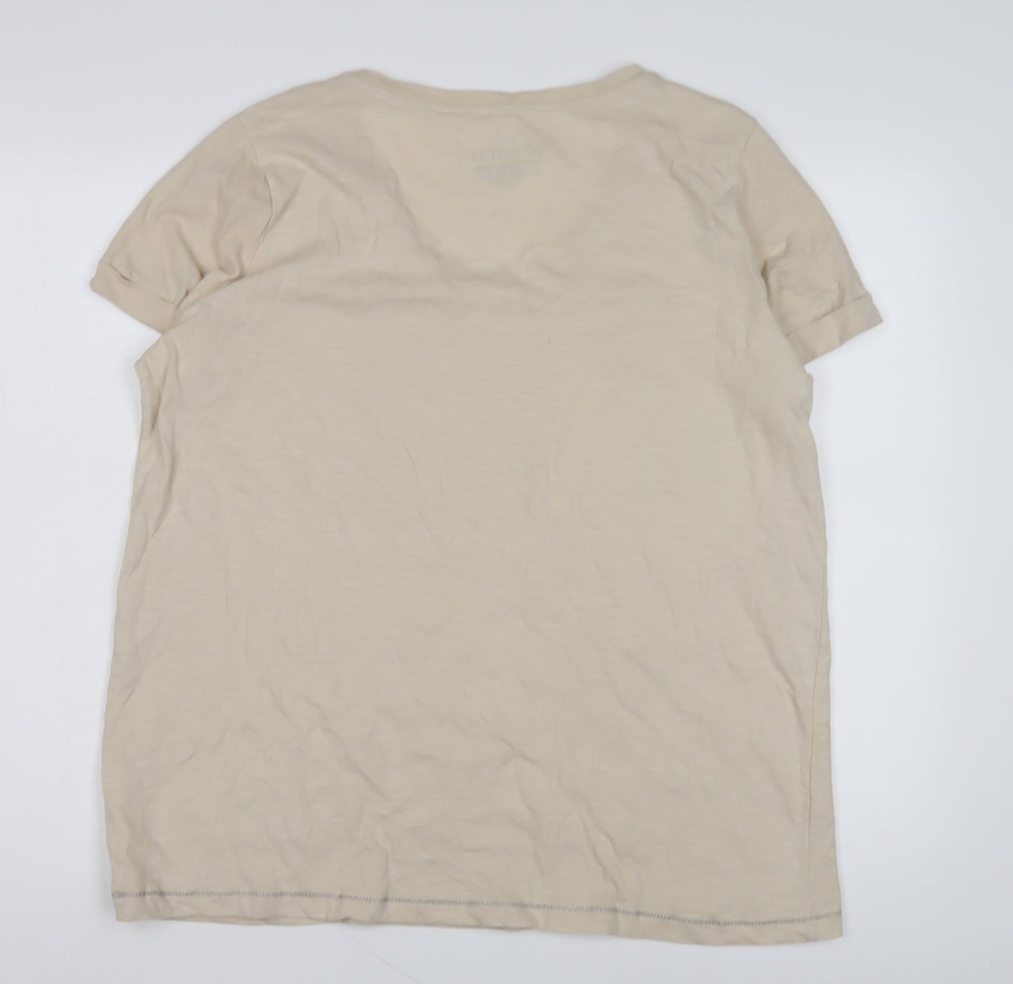 Gina Benotti Beige Bird Embellished V-Neck T-Shirt - Size 16