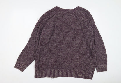 Back view of BCBGeneration Women's Purple Chunky Knit Jumper, L