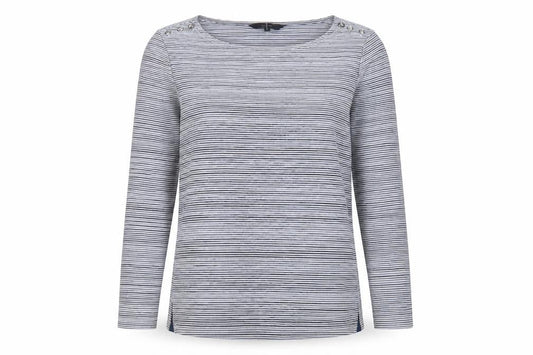 Jasper Conran Women's Blue Striped T-Shirt - Size 12