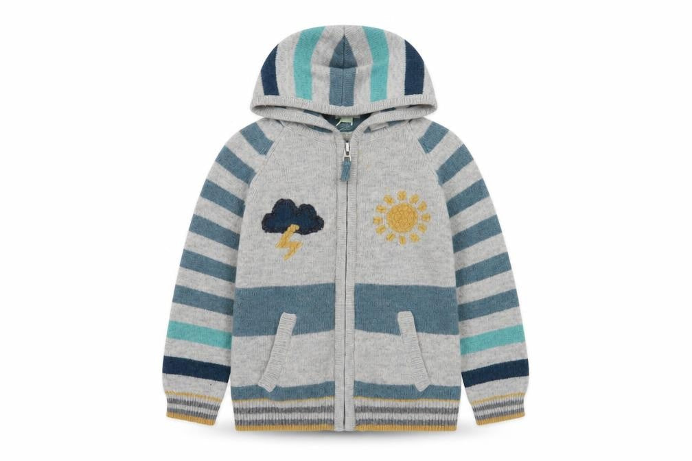 Monsoon Boys' Multicoloured Hoodie 4-5yrs - Embroidered Fun