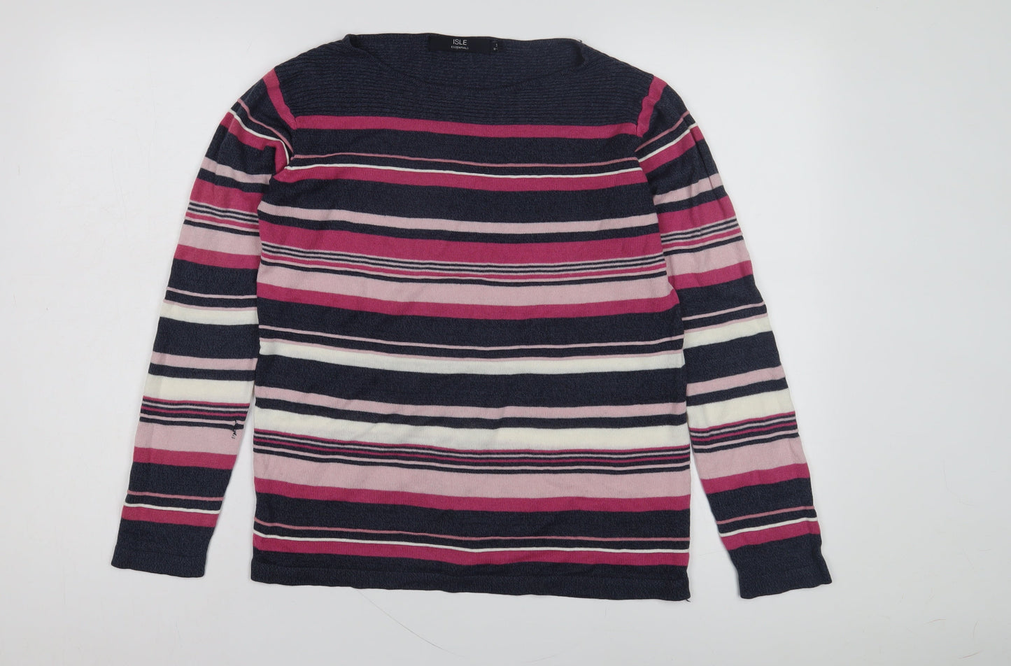 Isle Essentials Women's Striped Pullover Jumper Size 10