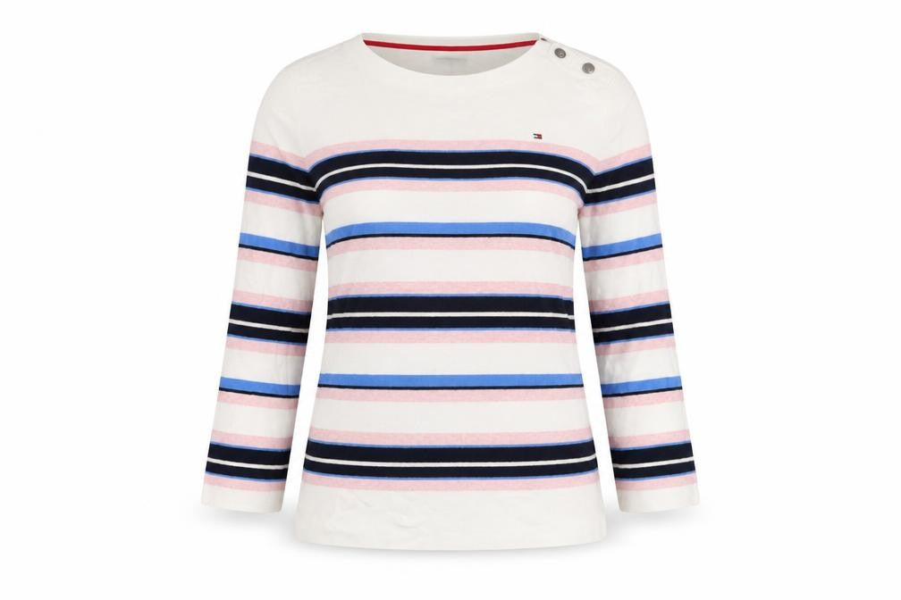 Tommy Hilfiger Women's Multicoloured Striped Pullover Jumper XS
