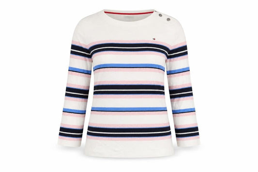Tommy Hilfiger Women's Multicoloured Striped Pullover Jumper XS
