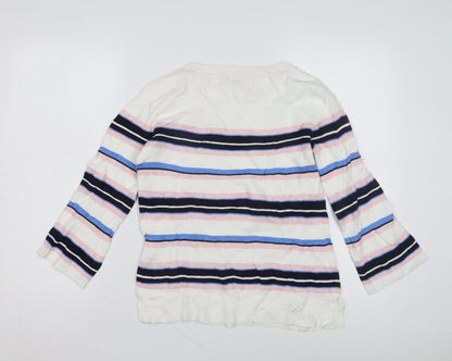 Tommy Hilfiger Women's Multicoloured Striped Pullover Jumper XS