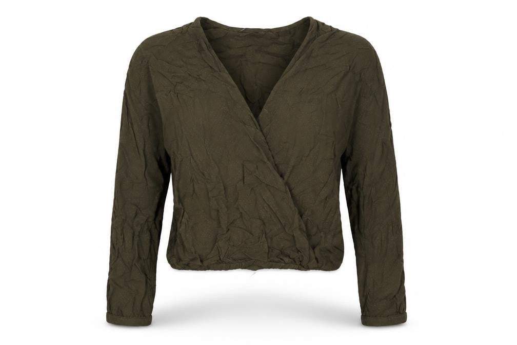 Jack Wills Women's Green Wrap Blouse, Size 8, Casual Chic