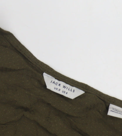 Jack Wills Women's Green Wrap Blouse, Size 8, Casual Chic
