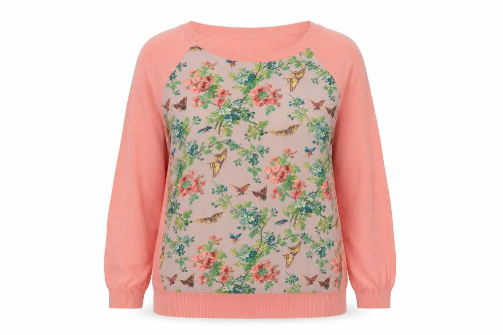 Oasis Women's Pink Floral Pullover Jumper M