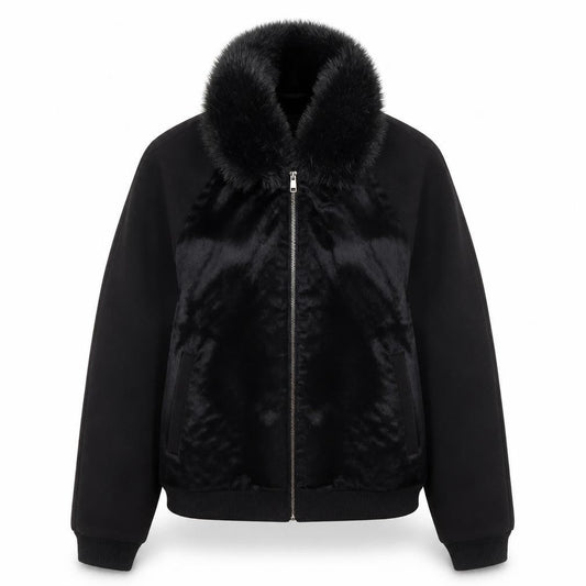 South Women's Black Fur Trim Jacket Size 14
