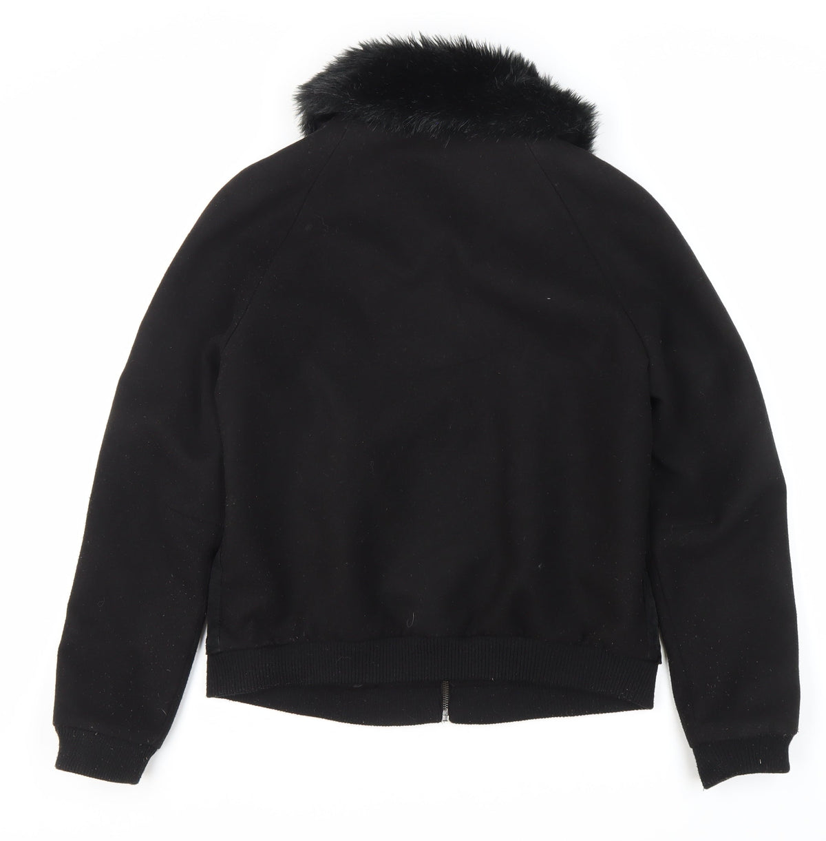 South Women's Black Fur Trim Jacket Size 14