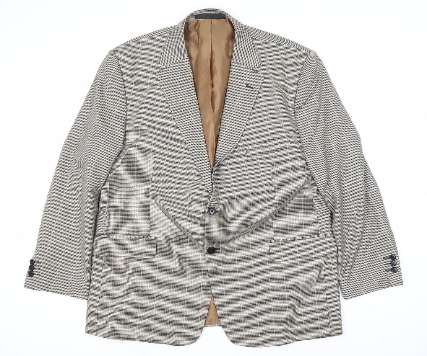 Marks and Spencer Men's Beige Check Blazer 46R