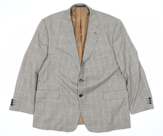 Marks and Spencer Men's Beige Check Blazer 46R