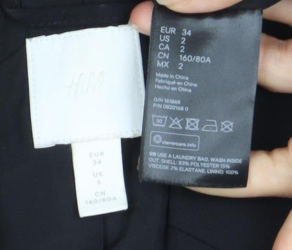 H&M Women's Black Blazer Size 6 Business Wear