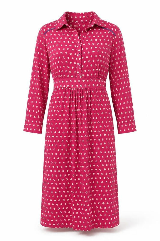 Per Una Women's Pink Polka Dot Shirt Dress Size 10