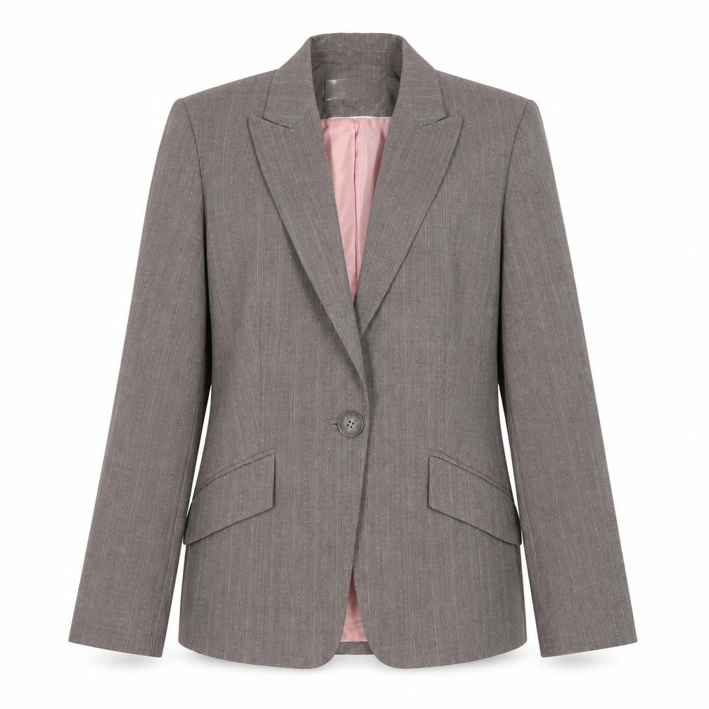 Next Women's Brown Pinstripe Suit Jacket Size 12