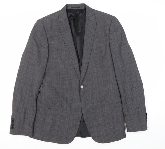 Kin by John Lewis Grey Slim Fit Blazer 38R Check