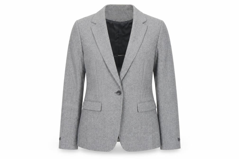 Next Women's Grey Suit Jacket, Size 12, Wool Blend, Lined