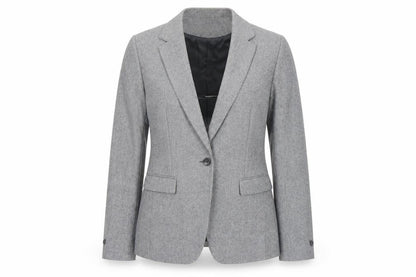 Next Women's Grey Suit Jacket, Size 12, Wool Blend, Lined