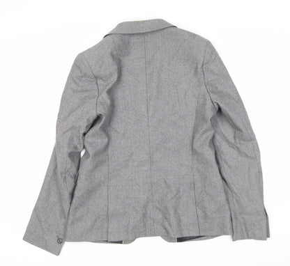 Next Women's Grey Suit Jacket, Size 12, Wool Blend, Lined