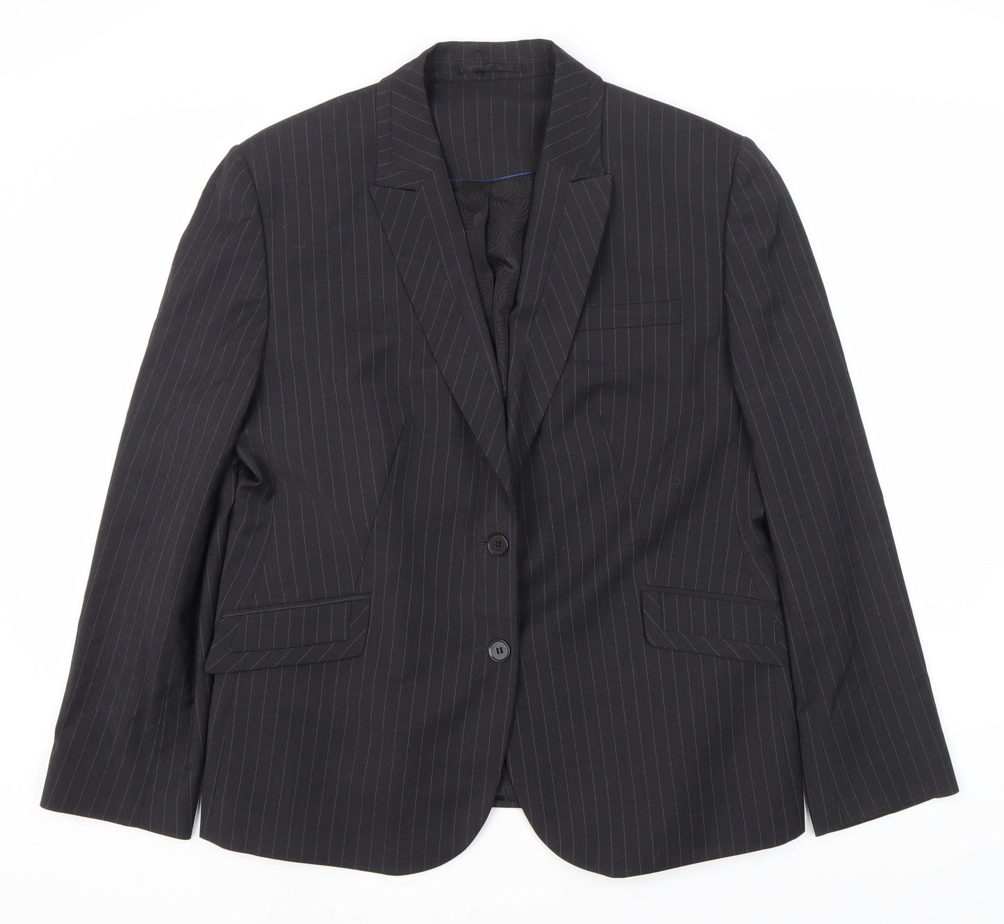 Wardrobes Black Pinstripe Suit Jacket Women's 16