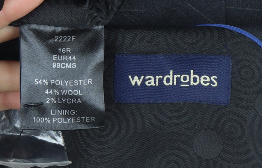 Wardrobes Black Pinstripe Suit Jacket Women's 16