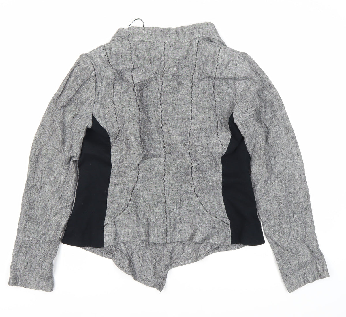 Zara Women's Grey Collarless Tweed Jacket Size 12