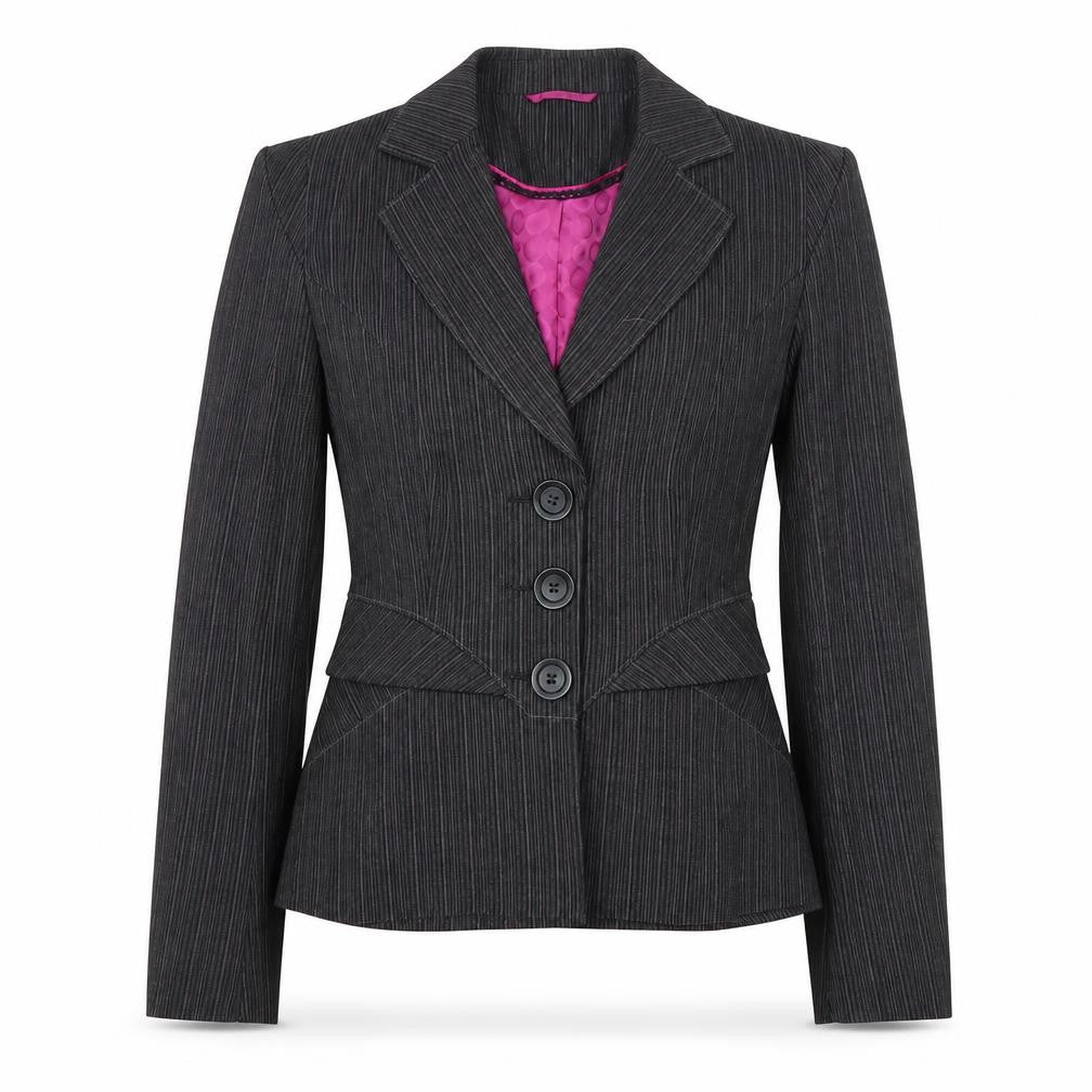 Next Women's Black Pinstripe Suit Jacket Size 10 Petite