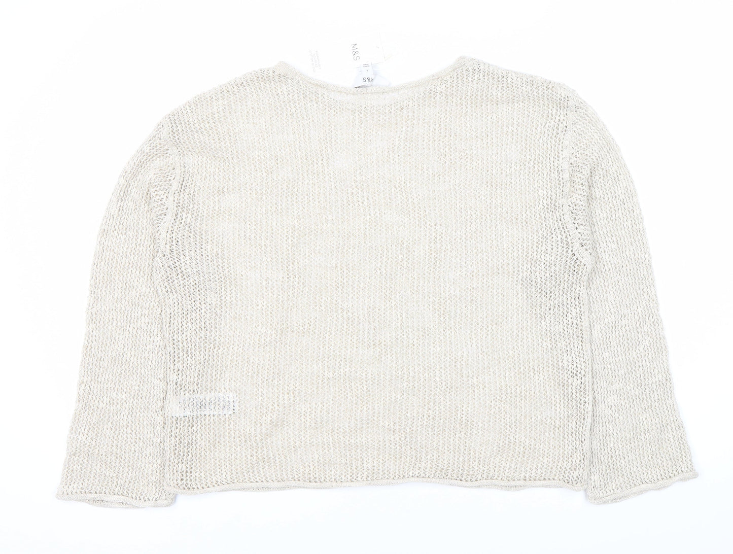 Marks and Spencer Beige Knit Long Sleeve Top L