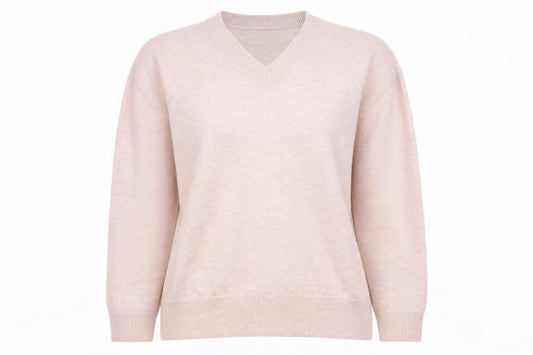Marks & Spencer Women's Pink Wool V-Neck Jumper M