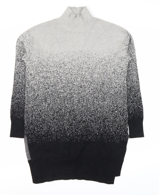 Marks and Spencer Women's XS Grey Black Roll Neck Jumper
