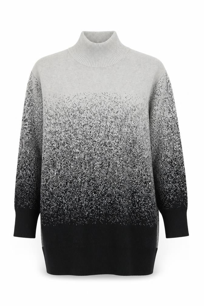 Marks & Spencer Women's XS Grey Black Roll Neck Jumper