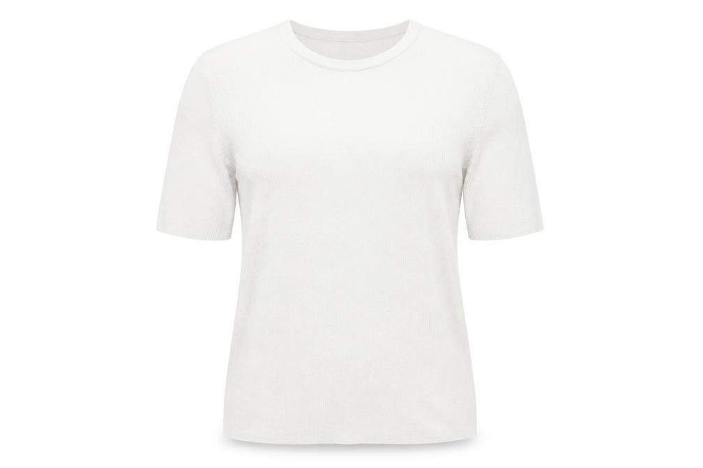 Marks & Spencer Grey Knit Short Sleeve Top - Medium