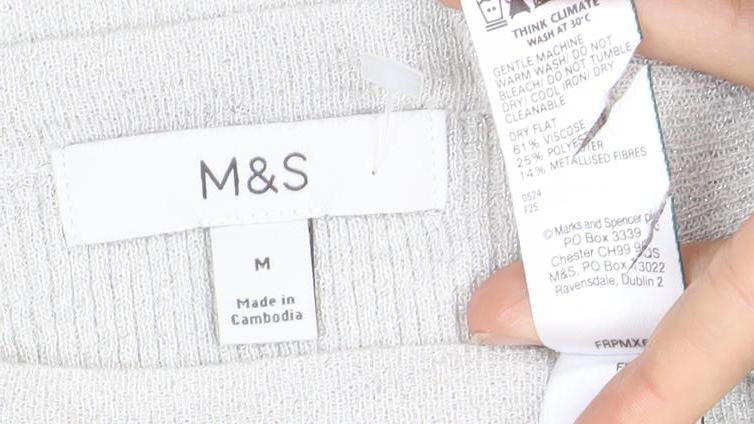 Marks & Spencer Grey Knit Short Sleeve Top - Medium