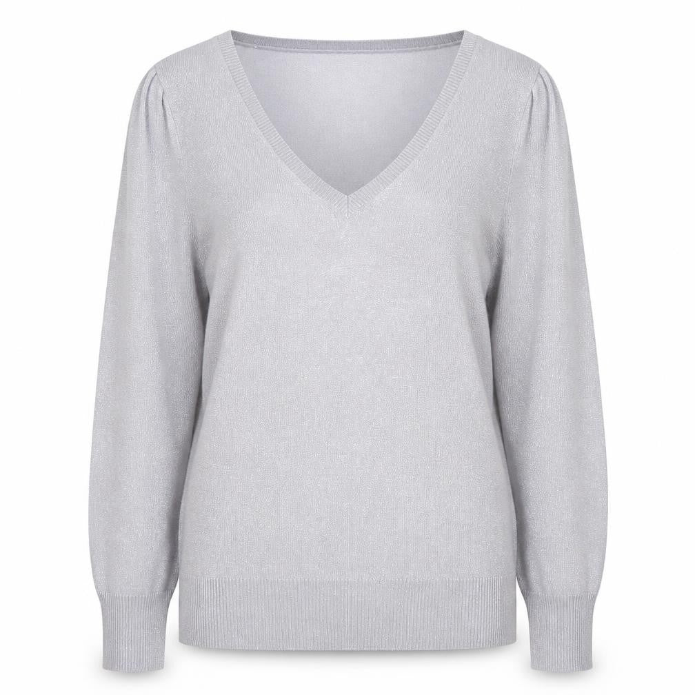 Dorothy Perkins Women's Grey V-Neck Jumper Size 16