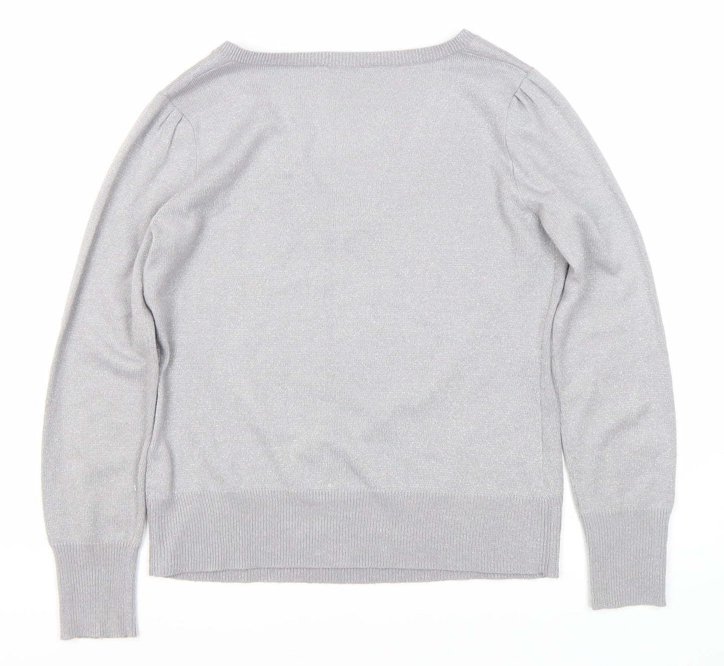 Dorothy Perkins Women's Grey V-Neck Jumper Size 16