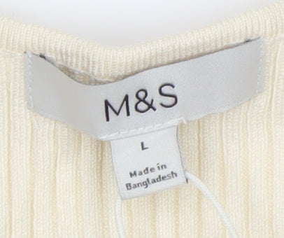 Marks & Spencer Womens Beige Tank Top L Studded Accents