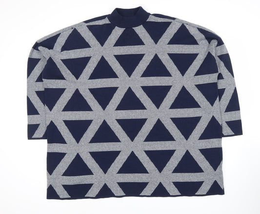 John Lewis Women's Blue Geometric Pullover, M