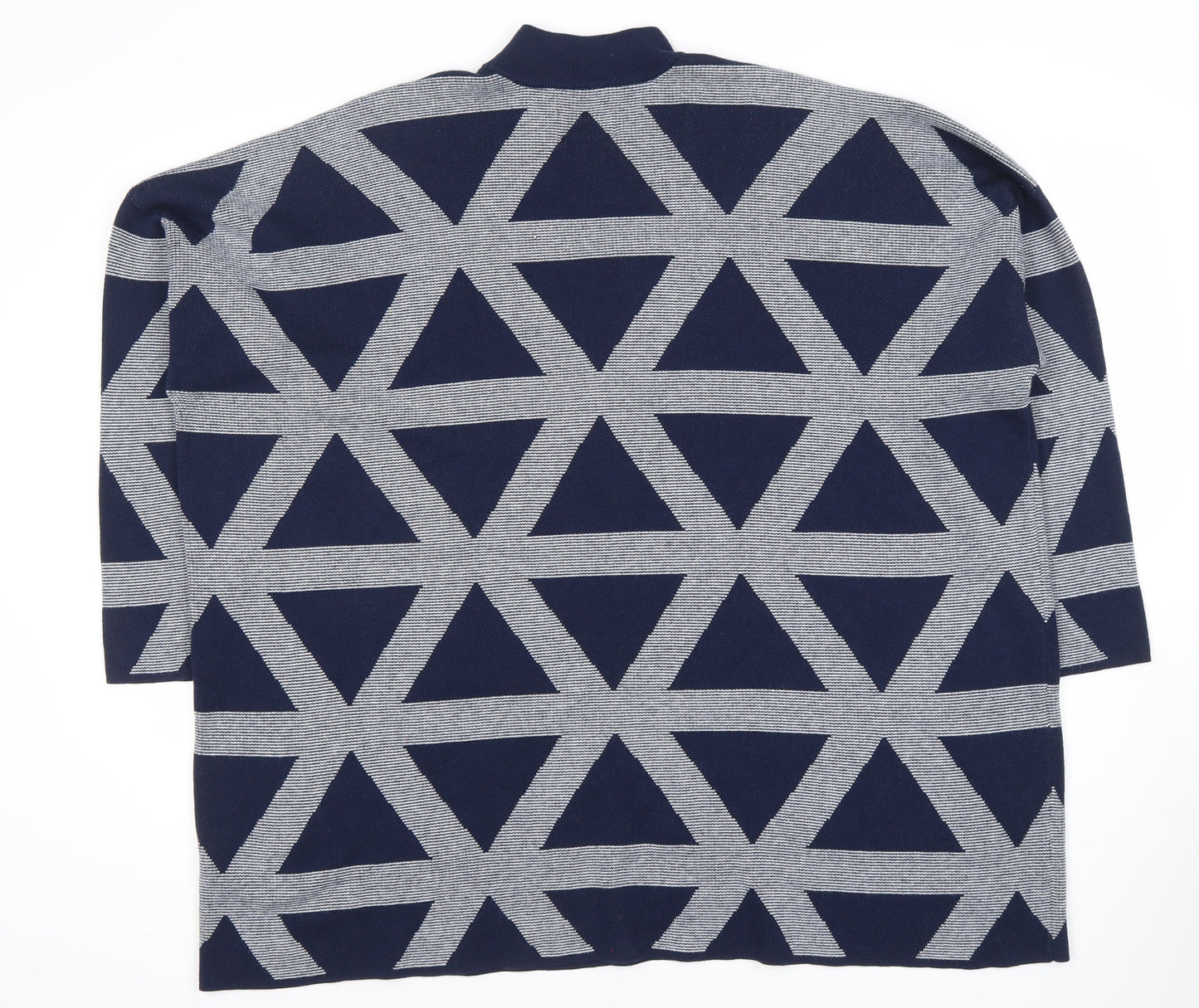 John Lewis Women's Blue Geometric Pullover, M
