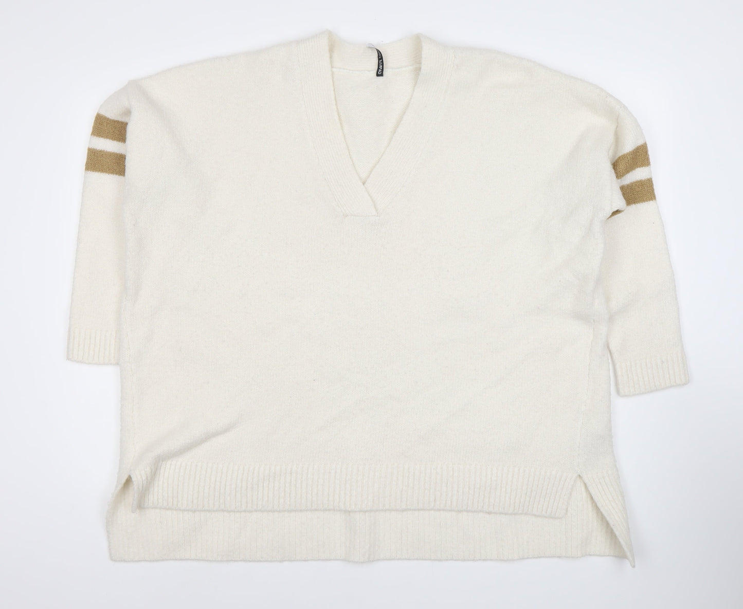 CAPSULE Women's Ivory V-Neck Pullover Jumper Size 20