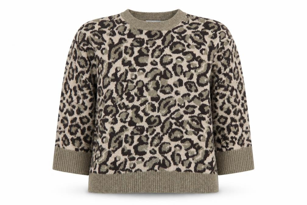 Warehouse Women's Multicoloured Leopard Knit Jumper M