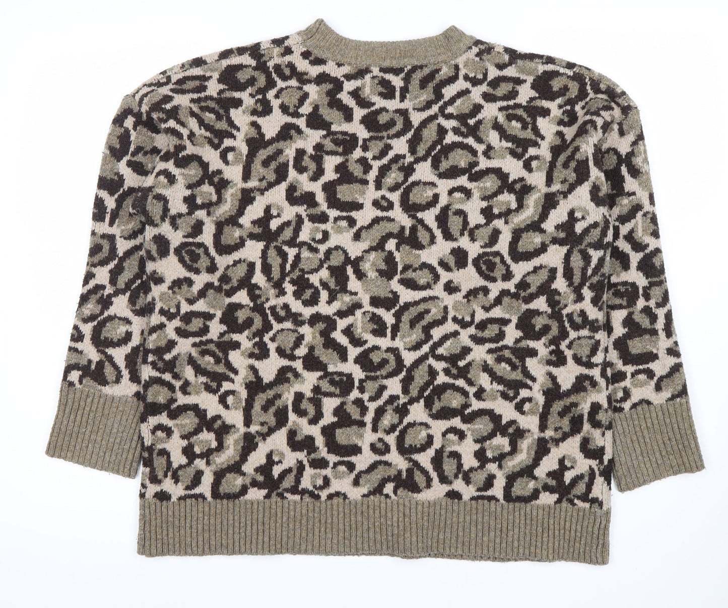 Warehouse Women's Multicoloured Leopard Knit Jumper M