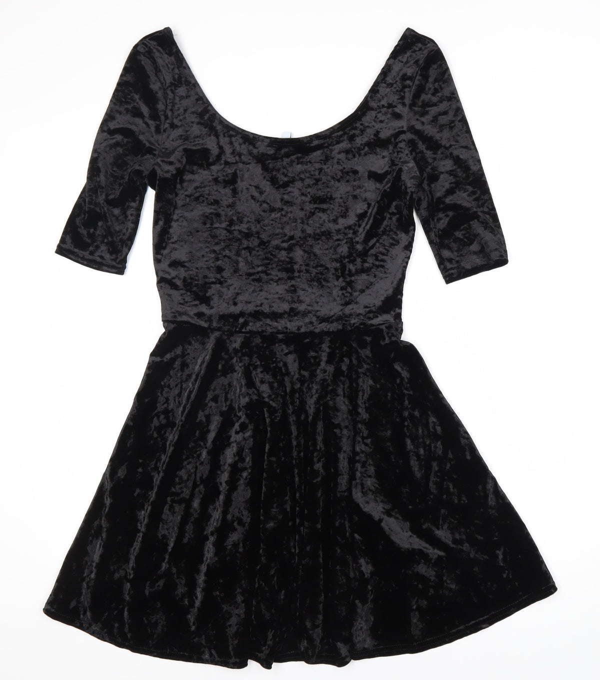 New Look Women’s Black Velvet Scoop Neck Dress